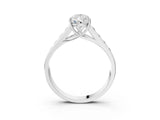 White gold Pear Solitaire Channel-Set Diamond Engagement Ring with Four-Prong Setting_29