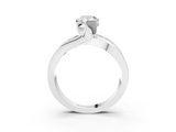 White gold Pear Solitaire Channel-Set Split Shank Ring with Tension Prong Setting_18