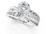 White gold Pear Solitaire Channel-Set Split Shank Ring with Tension Prong Setting_19
