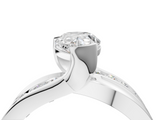 White gold Pear Solitaire Channel-Set Split Shank Ring with Tension Prong Setting_19