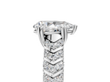 White gold Pear Solitaire Chevron Pave Diamond Engagement Ring with Six-Prong Setting_8