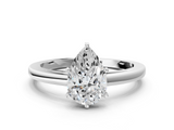 White gold Pear Solitaire Diamond Engagement Ring with Four-Prong Setting on a Classic Band_24