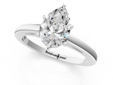 White gold Pear Solitaire Diamond Engagement Ring with Four-Prong Setting on a Classic Band_25