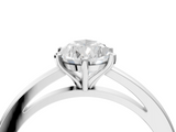 White gold Pear Solitaire Diamond Engagement Ring with Four-Prong Setting on a Classic Band_28