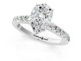 White gold Pear Solitaire Diamond Engagement Ring with Pavé Band and Six-Prong Setting_57