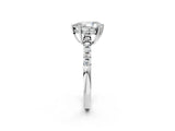 White gold Pear Solitaire Diamond Engagement Ring with Pavé Band and Six-Prong Setting_58