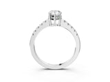 White gold Pear Solitaire Diamond Engagement Ring with Pavé Band and Six-Prong Setting_59