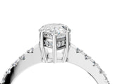 White gold Pear Solitaire Diamond Engagement Ring with Pavé Band and Six-Prong Setting_60