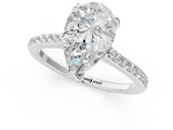 White gold Pear Solitaire Diamond Engagement Ring with Pave Band and Six-Prong Setting_83