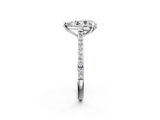 White gold Pear Solitaire Diamond Engagement Ring with Pave Band and Six-Prong Setting_84