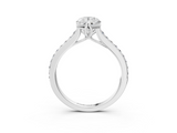 White gold Pear Solitaire Diamond Engagement Ring with Pave Band and Six-Prong Setting_85