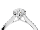 White gold Pear Solitaire Diamond Engagement Ring with Pave Band and Six-Prong Setting_86