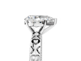 White gold Pear Solitaire Diamond Engagement Ring with XO Engraved Band and Four-Prong Setting 5
