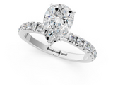 White gold Pear Solitaire Diamond Pavé Band with Four-Prong Setting_59