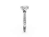 White gold Pear Solitaire Diamond Pavé Band with Four-Prong Setting_60