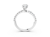 White gold Pear Solitaire Diamond Pavé Band with Four-Prong Setting_61