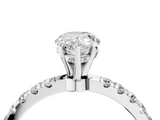 White gold Pear Solitaire Diamond Pavé Band with Four-Prong Setting_62