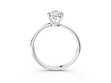 White gold Pear Solitaire Diamond Ring with 4-Prong Setting on a Classic Band_6