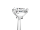 White gold Pear Solitaire Diamond Ring with 4-Prong Setting on a Classic Band_8