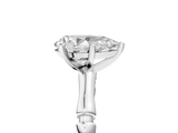 White gold Pear Solitaire Diamond Ring with Bamboo Band and Four-Prong Setting_78