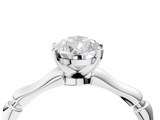 White gold Pear Solitaire Diamond Ring with Bamboo Band and Four-Prong Setting_80