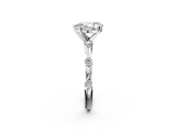 White gold Pear Solitaire Diamond Ring with Bezel Set Side Stones and Prong Setting_26