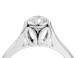 White gold Pear Solitaire Diamond Ring with Cathedral Band and Four-Prong Setting_69