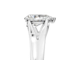 White gold Pear Solitaire Diamond Ring with Cathedral Band and Four-Prong Setting_70