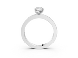 White gold Pear Solitaire Diamond Ring with Channel-Set Baguette Band and Four-Prong Setting_93