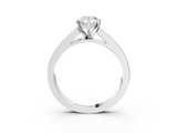 White gold Pear Solitaire Diamond Ring with Channel-Set Band and Four-Prong Setting_27