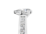 White gold Pear Solitaire Diamond Ring with Channel-Set Band and Four-Prong Setting_29