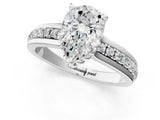 White gold Pear Solitaire Diamond Ring with Channel Set Band and Six-Prong Setting_49