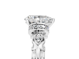White gold Pear Solitaire Diamond Ring with Filigree Band and Four-Prong Setting_82