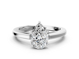 White gold Pear Solitaire Diamond Ring with Four-Prong Setting and Classic Band_23