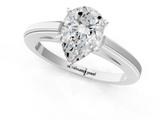 White gold Pear Solitaire Diamond Ring with Four-Prong Setting and Classic Band_24