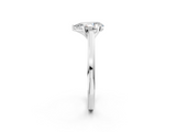 White gold Pear Solitaire Diamond Ring with Four-Prong Setting and Classic Band_25