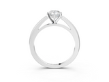 White gold Pear Solitaire Diamond Ring with Four-Prong Setting and Classic Band_26