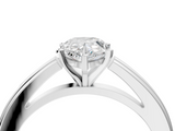White gold Pear Solitaire Diamond Ring with Four-Prong Setting and Classic Band_27
