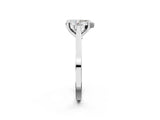 White gold Pear Solitaire Diamond Ring with Four-Prong Setting and Tapered Band 3
