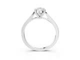 White gold Pear Solitaire Diamond Ring with Four-Prong Setting and Tapered Band 4