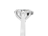 White gold Pear Solitaire Diamond Ring with Four-Prong Setting and Tapered Band