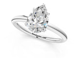 White gold Pear Solitaire Diamond Ring with Four-Prong Setting on a Plain Band_21