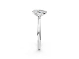 White gold Pear Solitaire Diamond Ring with Four-Prong Setting on a Plain Band_22