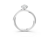 White gold Pear Solitaire Diamond Ring with Four-Prong Setting on a Plain Band_23