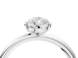 White gold Pear Solitaire Diamond Ring with Four-Prong Setting on a Plain Band_24