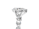 White gold Pear Solitaire Diamond Ring with Pave Band and Four-Prong Setting_289