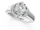 White gold Pear Solitaire Diamond Ring with Pave Band and Six-Prong Setting_51