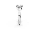 White gold Pear Solitaire Diamond Ring with Pave Band and Six-Prong Setting_52