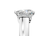 White gold Pear Solitaire Diamond Ring with Pave Band and Six-Prong Setting_55