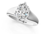 White gold Pear Solitaire Diamond Ring with Six-Prong Cathedral Setting_32